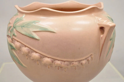 Antique Roseville Gardenia Bleeding Heart Pink 651-8" Jardiniere Planter Pot