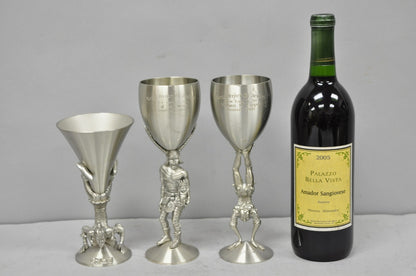 Vintage Royal Order of Jesters Figural Pewter Metal Award Goblet Chalice