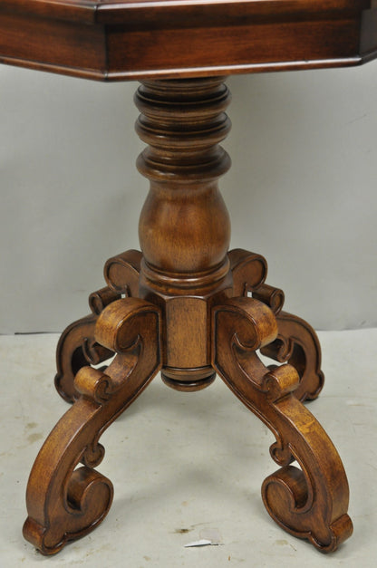 Contemporary Italian Mediterranean Style Marquetry Inlay Pedestal Side Table
