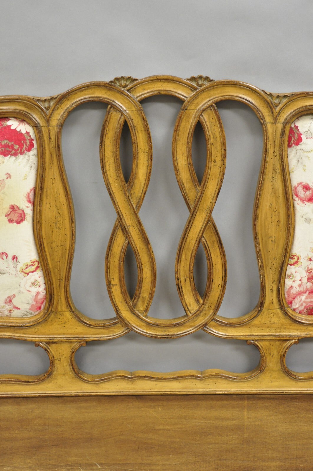 French Country Provincial Hollywood Regency Pretzel Scroll King Sz Bed Headboard