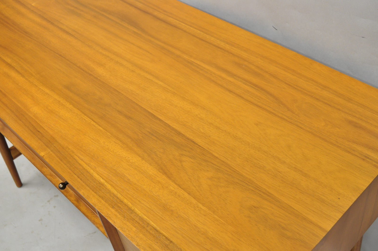 West Elm Williams Sonoma Mid Century Modern Acacia Teak Style Writing Desk (B)