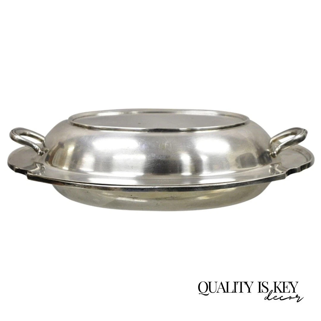 WM Rogers 2272 Washington Silver Plated Victorian Lidded Vegetable Serving Dish