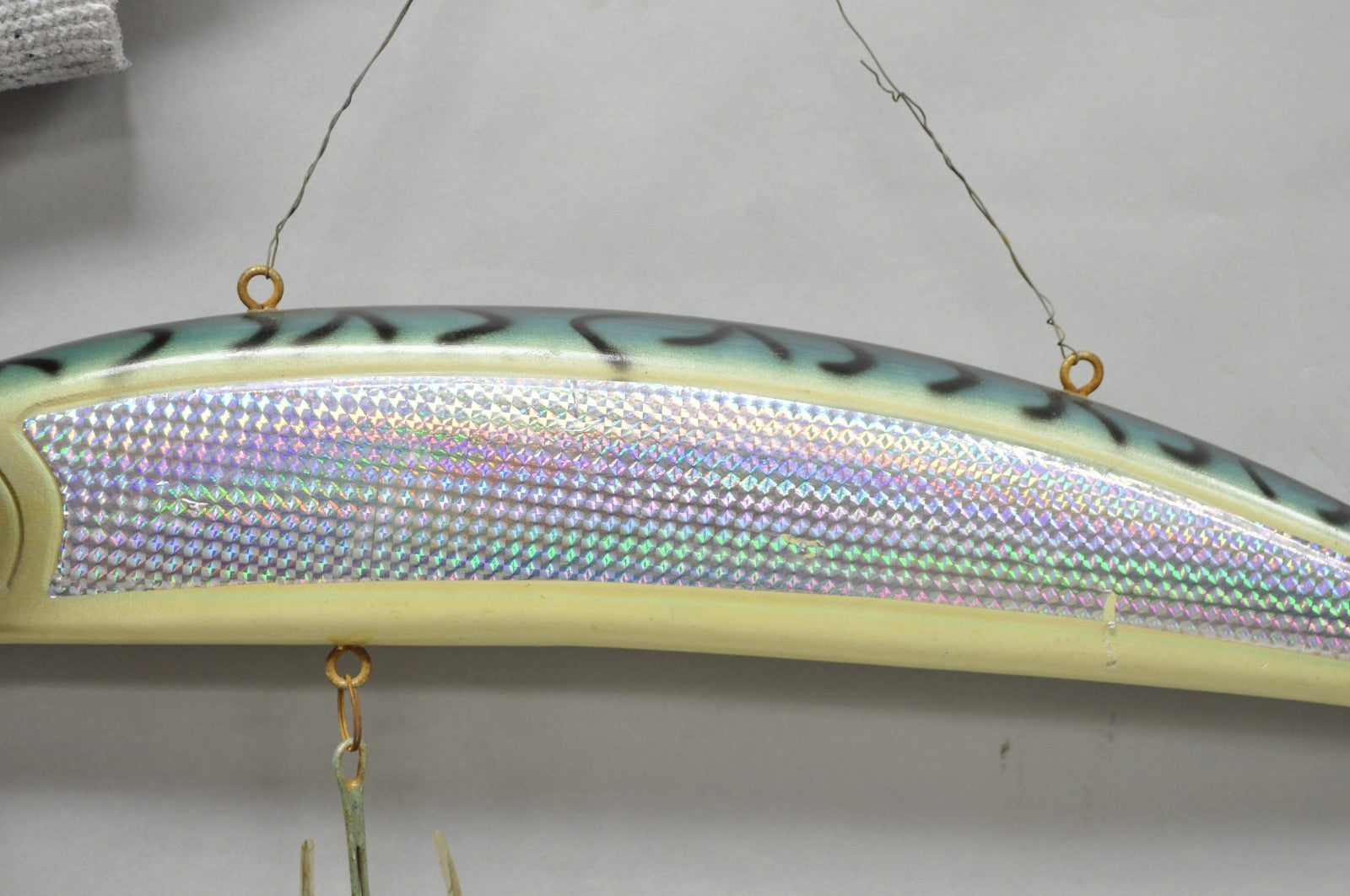 Vintage Wooden Giant Rapala 28” Fishing Lure Hanging Display w / Rainbow Decal