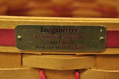 Vintage Longaberger Christmas Edition 2000 Edition Deck the Halls Basket w/ Lid