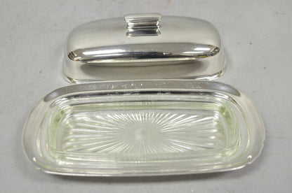 Vintage Reed & Barton Art Deco Mid Century Modern Silver Plated Butter Dish
