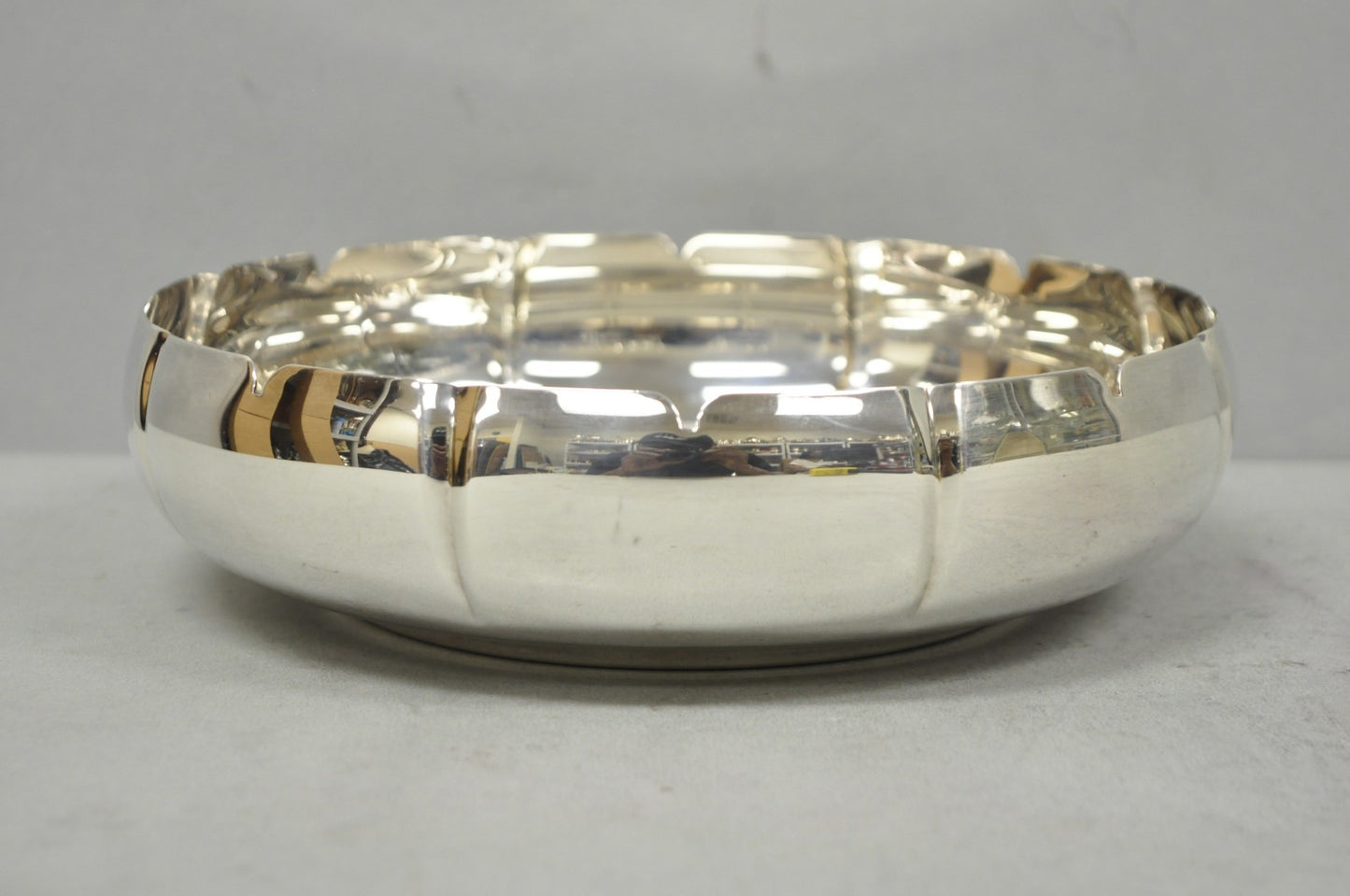 Vintage Lundt M-85 Silver Plated Round Scalloped Serving Candy Dish Bowl