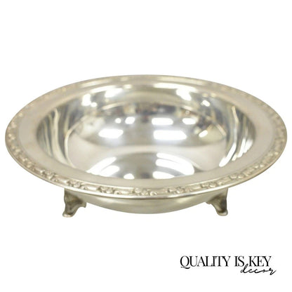 Vintage Oneida Ltd Rose Design Silver Plated 10.5" Round Vegetable Serving Bowl