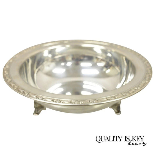Vintage Oneida Ltd Rose Design Silver Plated 10.5" Round Vegetable Serving Bowl