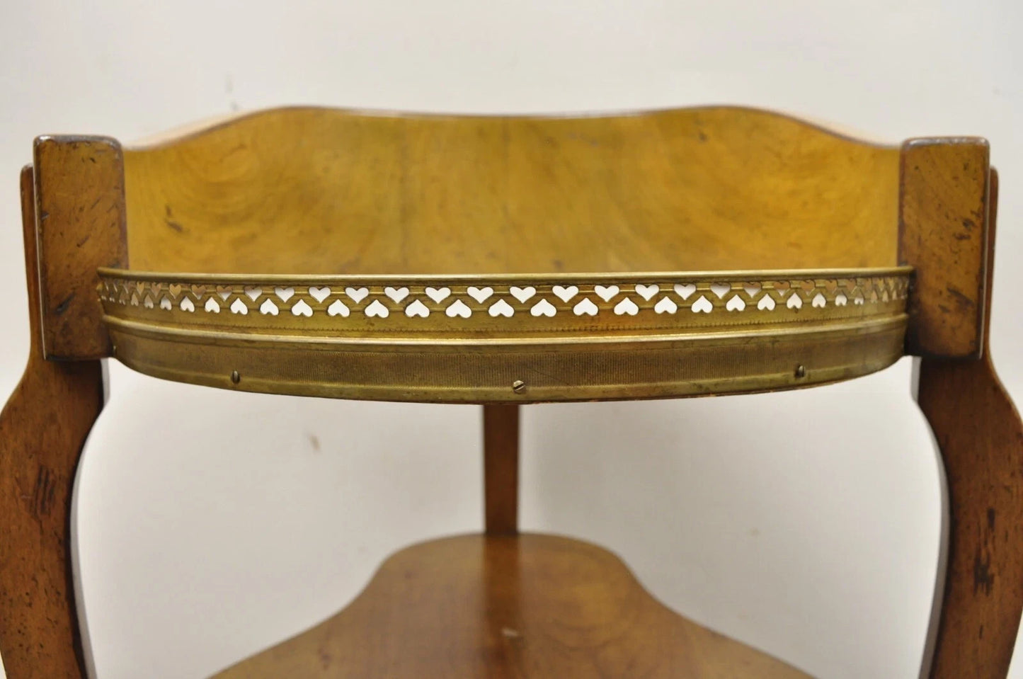 French Country Provincial Biedermeier Cherry Marble Side Table Ice Bucket Holder