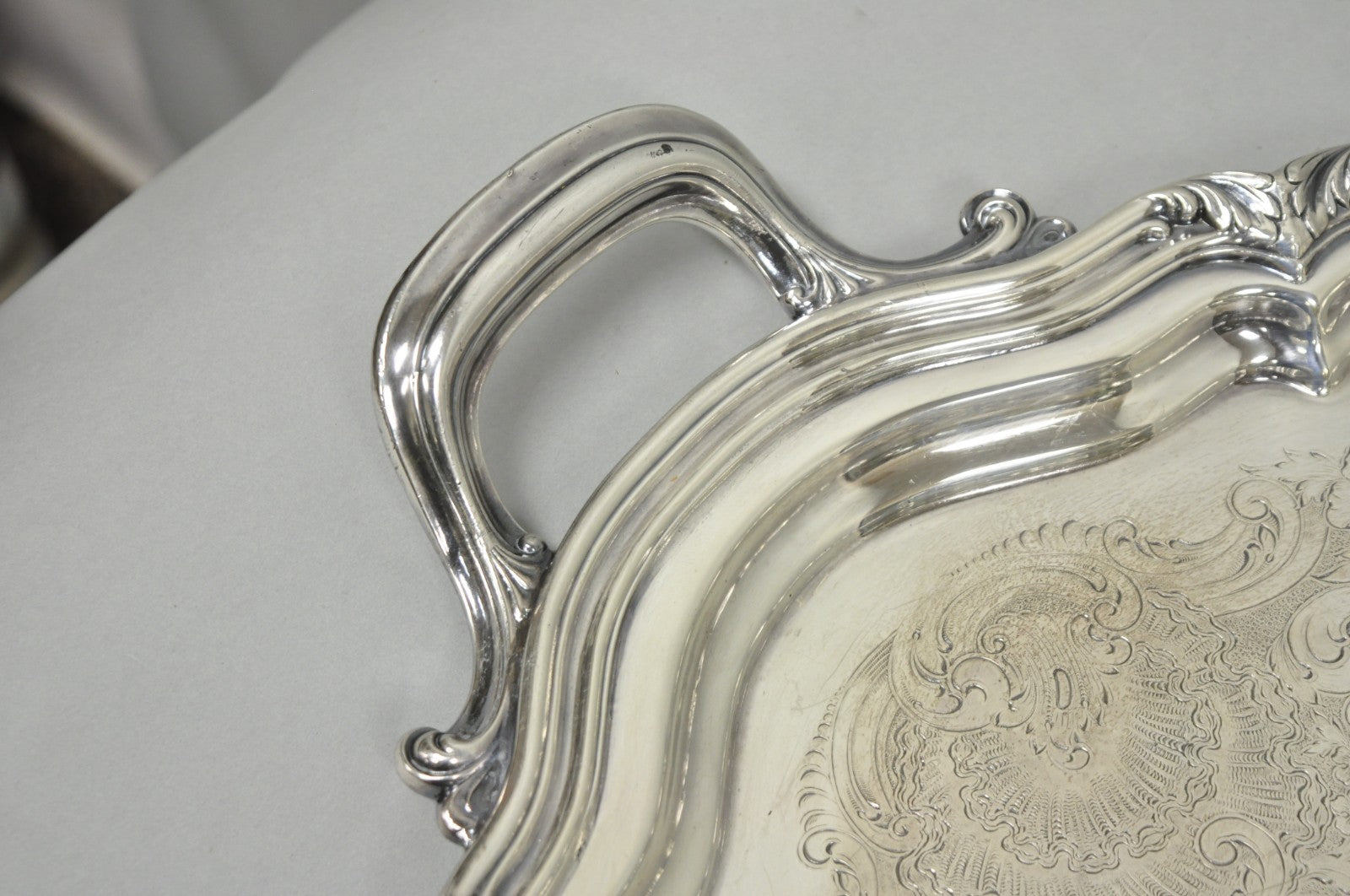 Antique Reed & Barton Winthrop Silver Plated Victorian Bar Serving Platter Tray