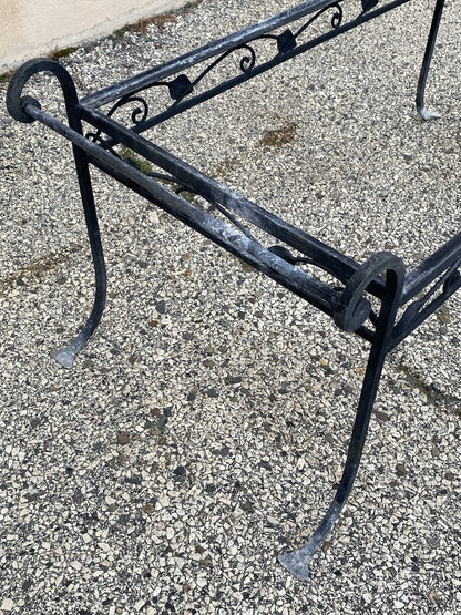 Vintage Salterini Art Nouveau Wrought Iron Garden Patio Sofa Chair Set - 4 Pcs