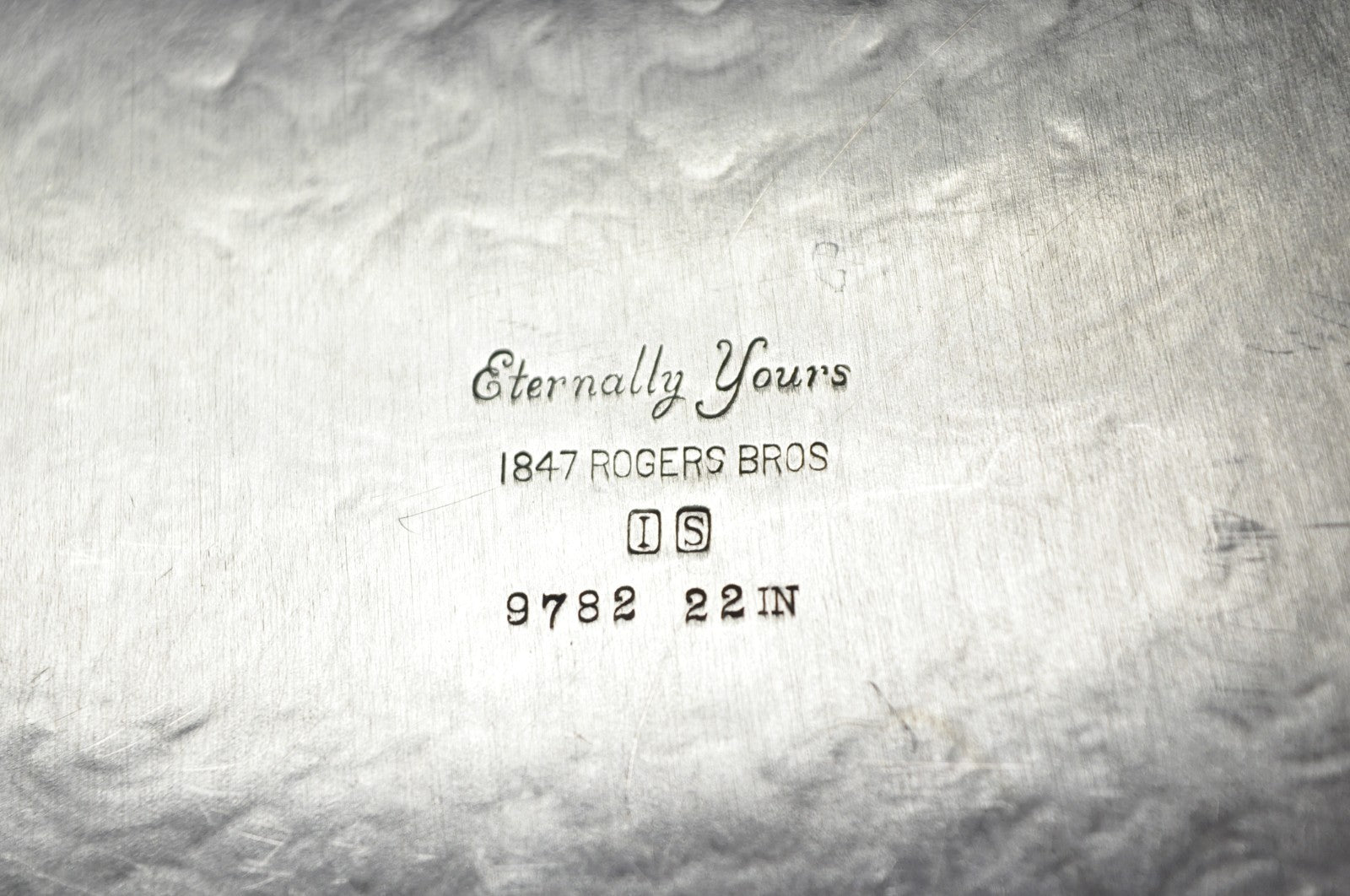 1847 Rogers Bros Eternally Yours Silver Plated Oval Serving Platter Butlers Tray