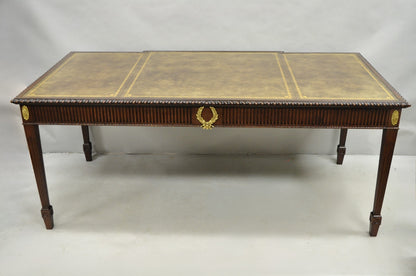 Vintage Baker Hepplewhite Style Mahogany Leather Top Executive Writing Desk
