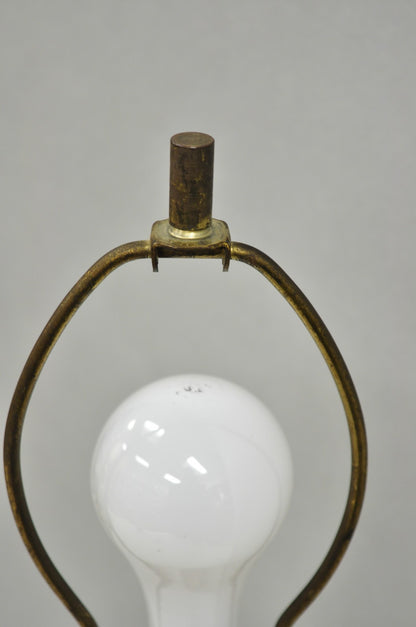 Vintage Tony Paul Mid Century Modern Sculpted Walnut & Brass Small Table Lamp