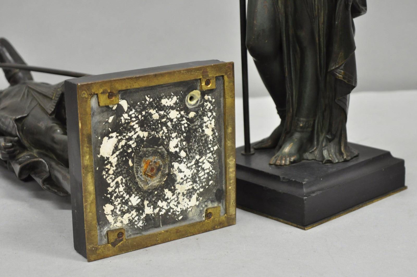 Egyptian Revival Bronze Priest & Priestess Figures after Émile Louis Picault