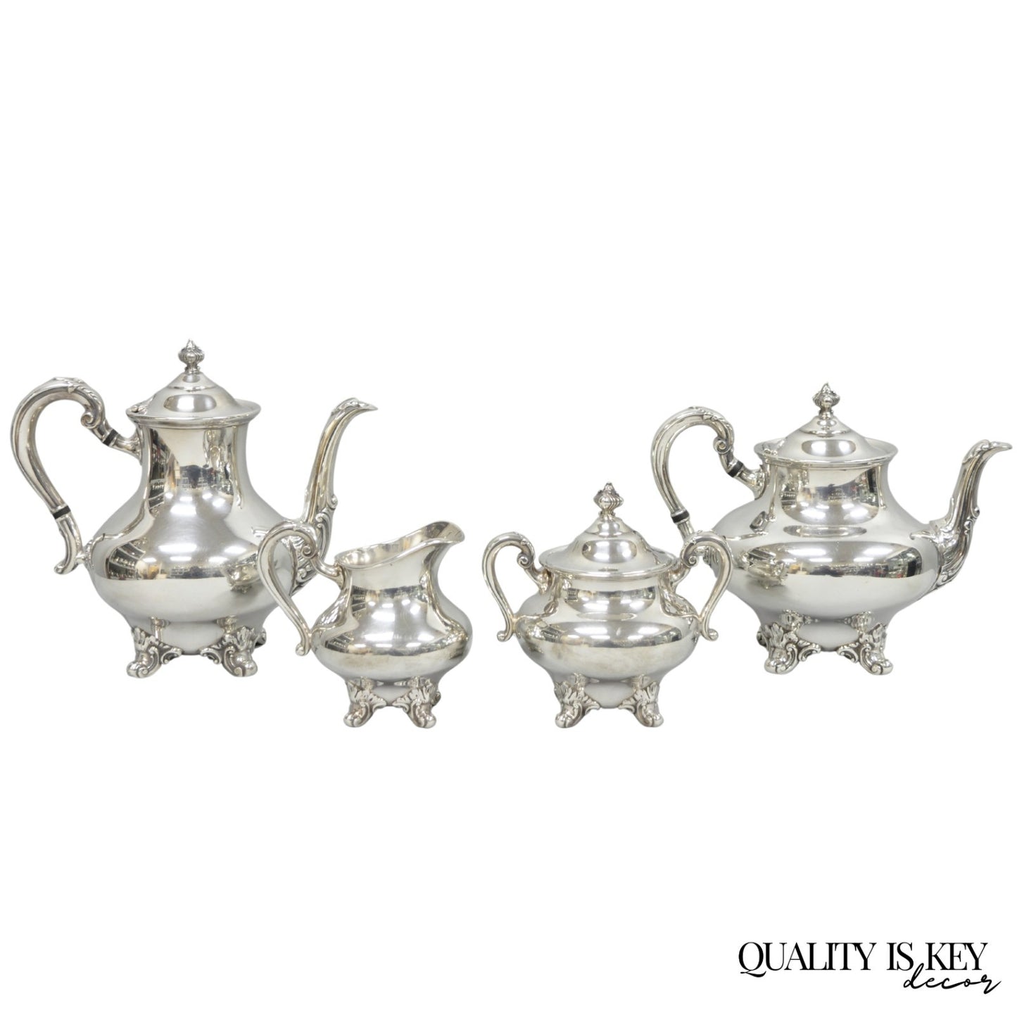 Vintage Reed & Barton Regent 5600 Silver Plated Tea Coffee Service - 4 Pc Set