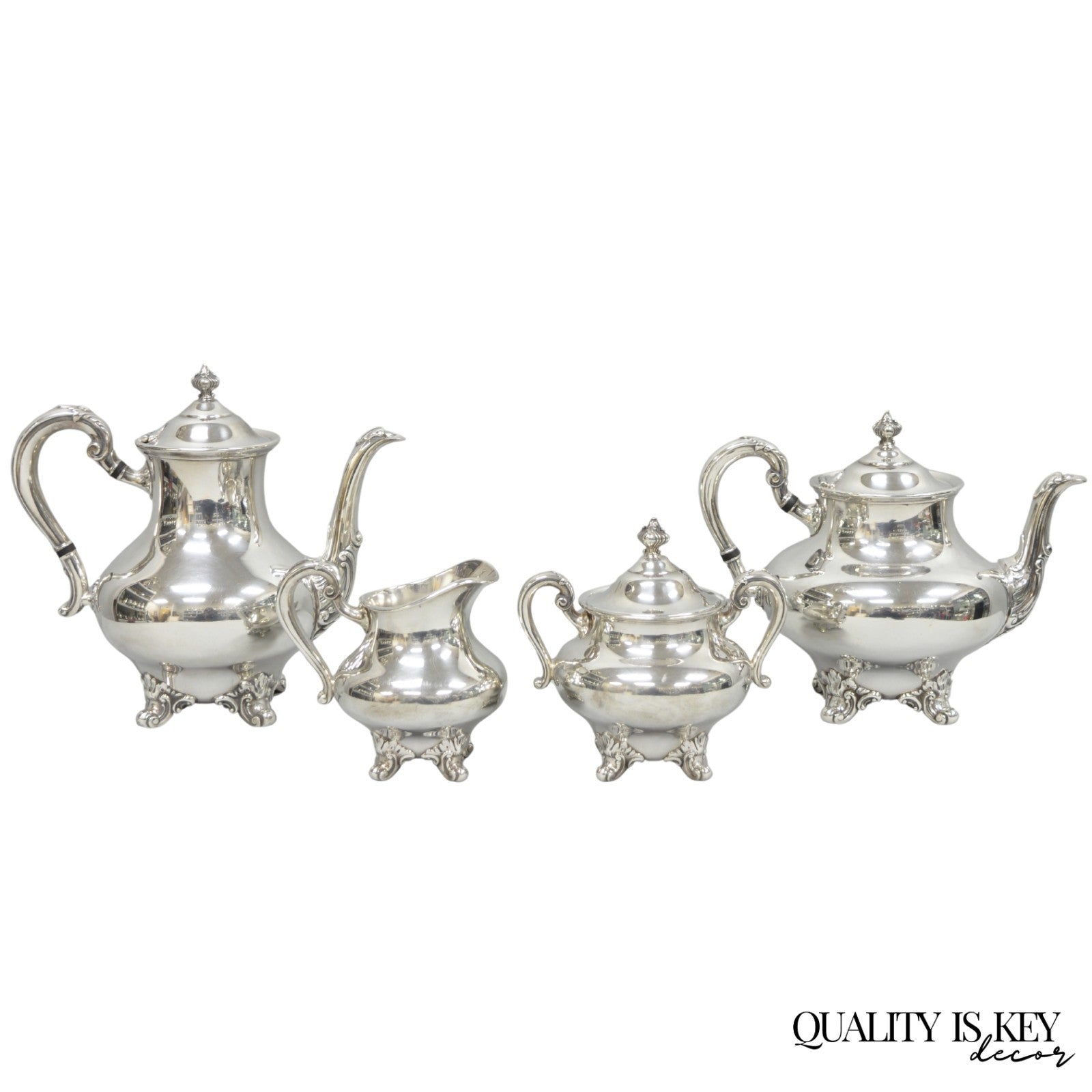 Vintage Reed & Barton Regent 5600 Silver Plated Tea Coffee Service - 4 Pc Set