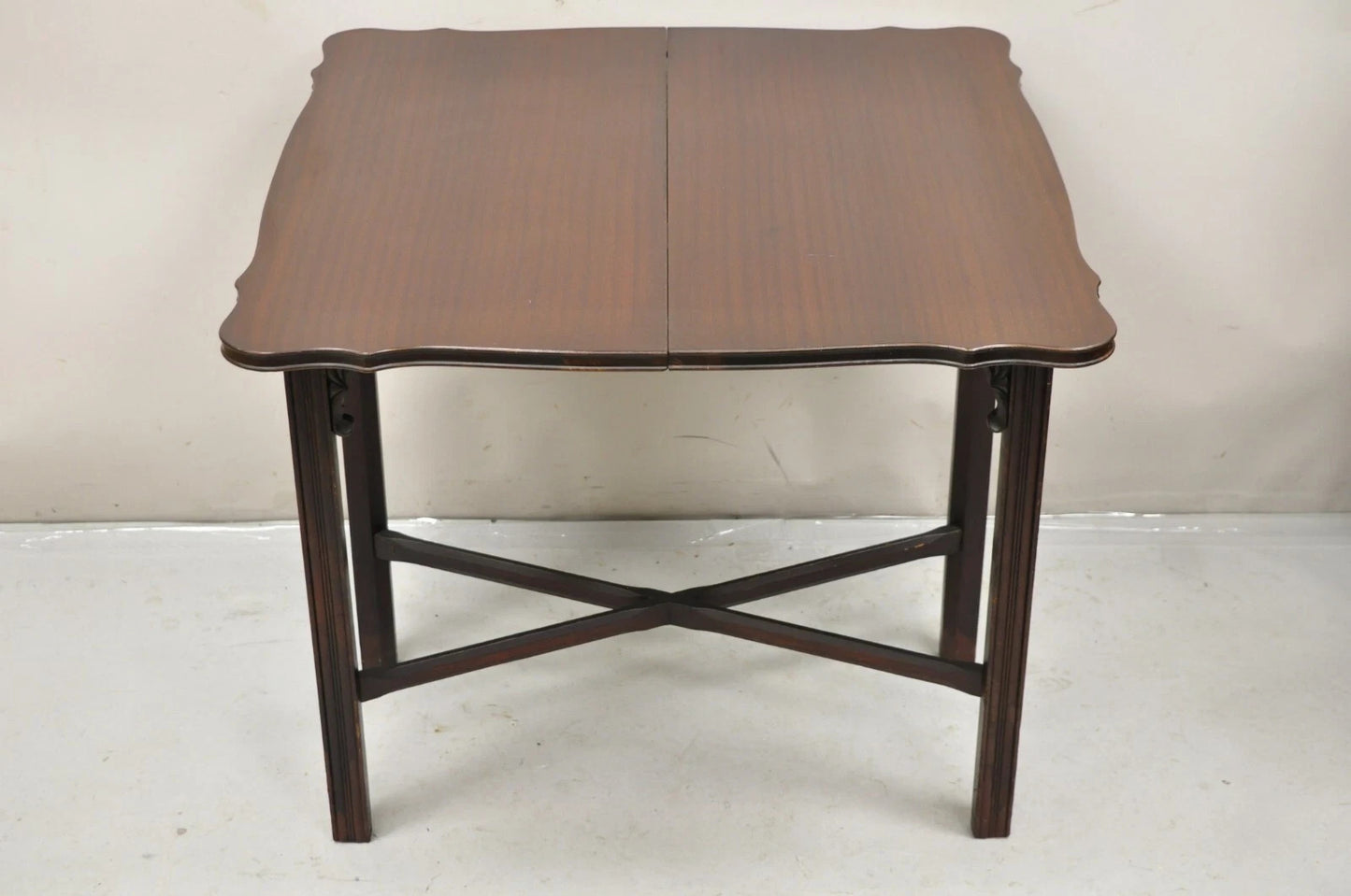 Antique Georgian Chippendale Mahogany Convertible Flip Top Console Game Table