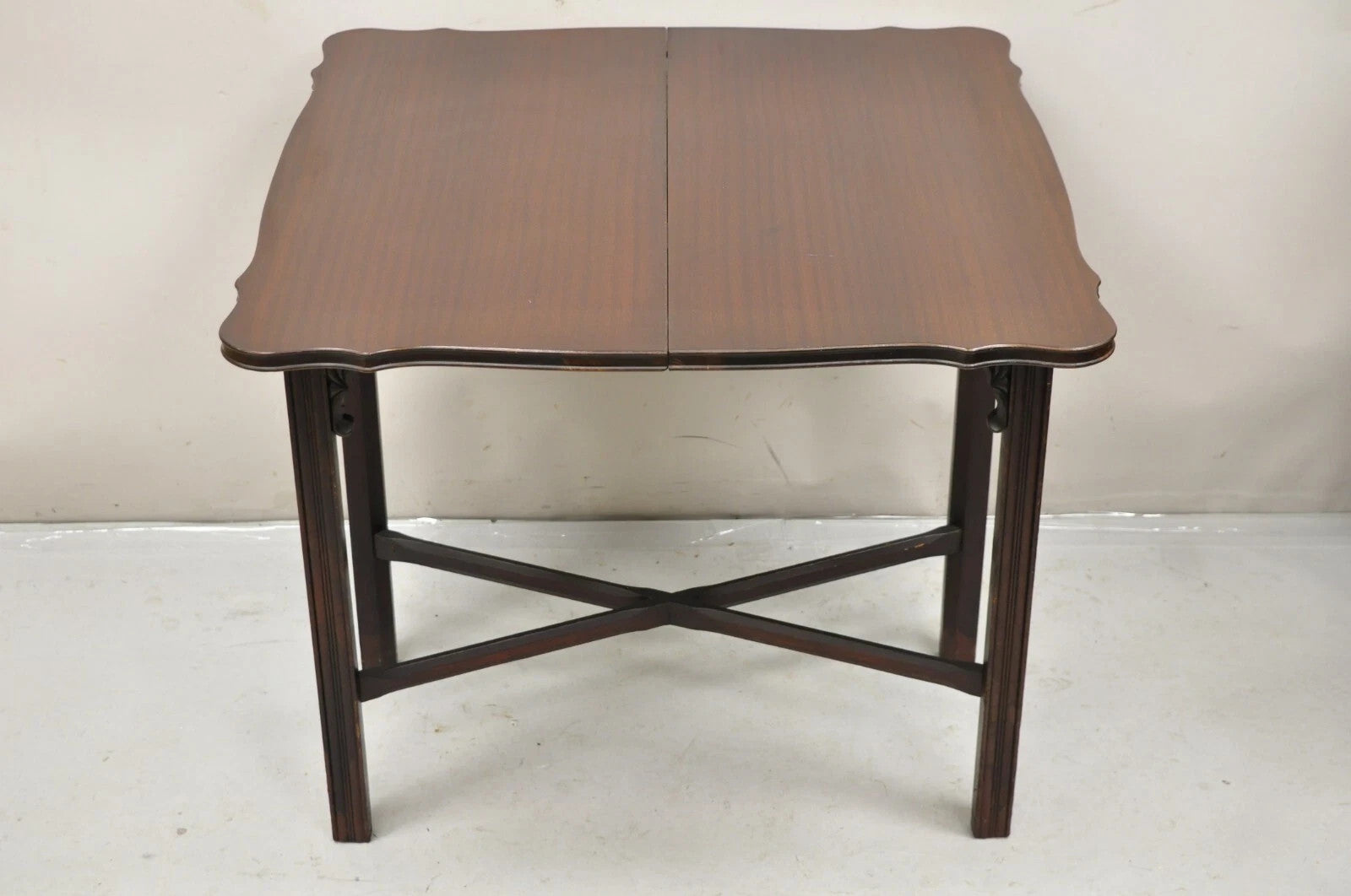Antique Georgian Chippendale Mahogany Convertible Flip Top Console Game Table