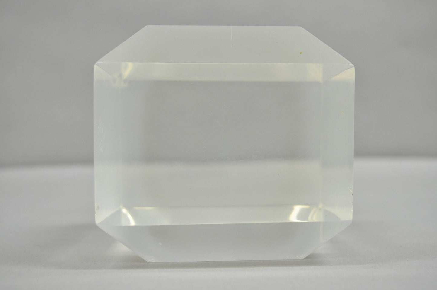 Vintage Mid Century Modern Thick Clear Lucite Sculptural Desk Paperweight
