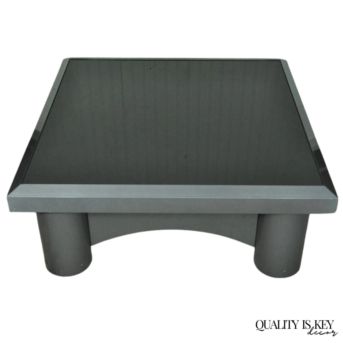 Industrial Modern Large Custom Aluminum Gun Metal 40" Square Coffee Table
