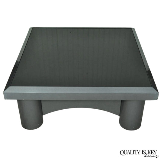 Industrial Modern Large Custom Aluminum Gun Metal 40" Square Coffee Table