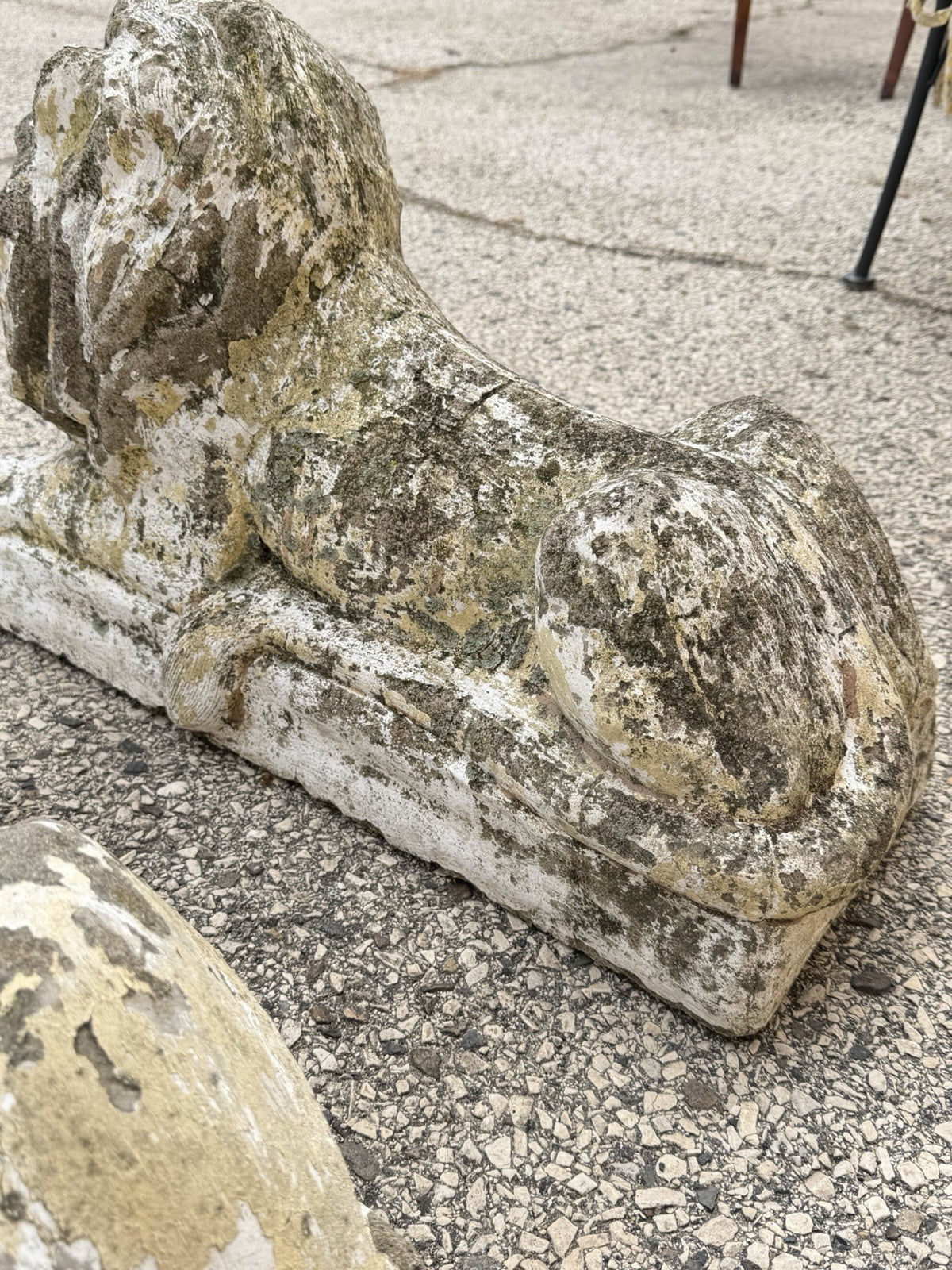 Vintage Classical Style Cast Cement Concrete Guardian Entry Lions - Pair