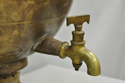 Antique Middle Eastern Moroccan Giant 30" Brass Bulbous Samovar with Handles