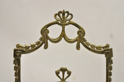 Antique German Art Nouveau Brass Metal Pickle Castor w/ Etched Glass Insert