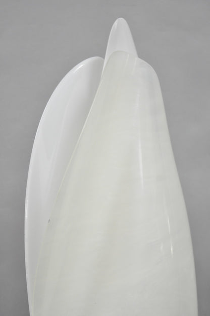Vintage Roger Rougier White Acrylic Clam Shell Mid Century Modern Table Lamp