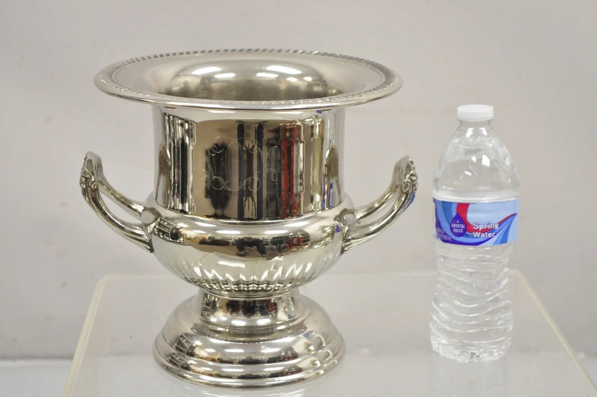 Vintage Regency Style Silver Plated Trophy Cup Urn Champagne Chiller Ice Bucket