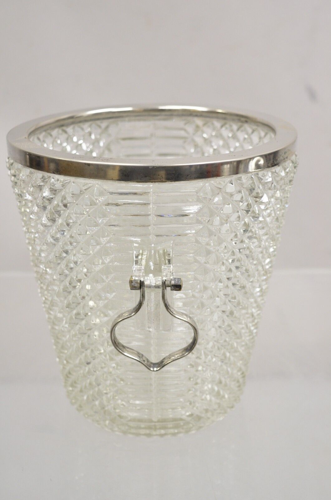 Vintage English Regency Crystal Glass Silver Plated Champagne Chiller Ice Bucket