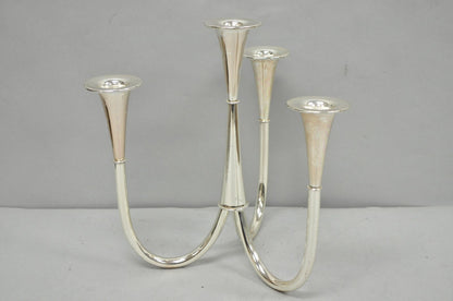 Vintage Wilhelm Wagenfeld for WMF Silver Plated Modern Candelabra Candle Holder