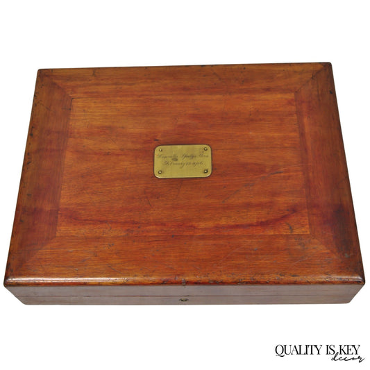 Antique S Kind & Sons Edwardian Mahogany Fitted Silverware Flatware Case Chest