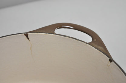 Vintage Cousances France Enameled Cast Iron Dutch Oven Pot Chocolate Brown # 22