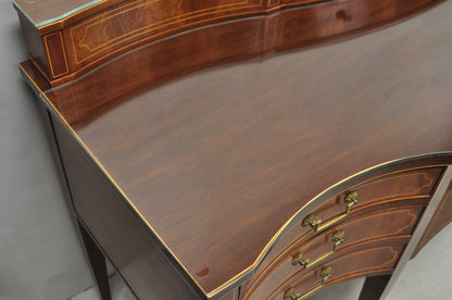 Vintage Hepplewhite Sheraton Mahogany Serpentine Buffet Sideboard attr. Baker