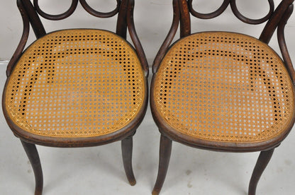 Antique Michael Thonet #4 Bentwood & Cane Cafe Daum Bistro Dining Chair - a Pair