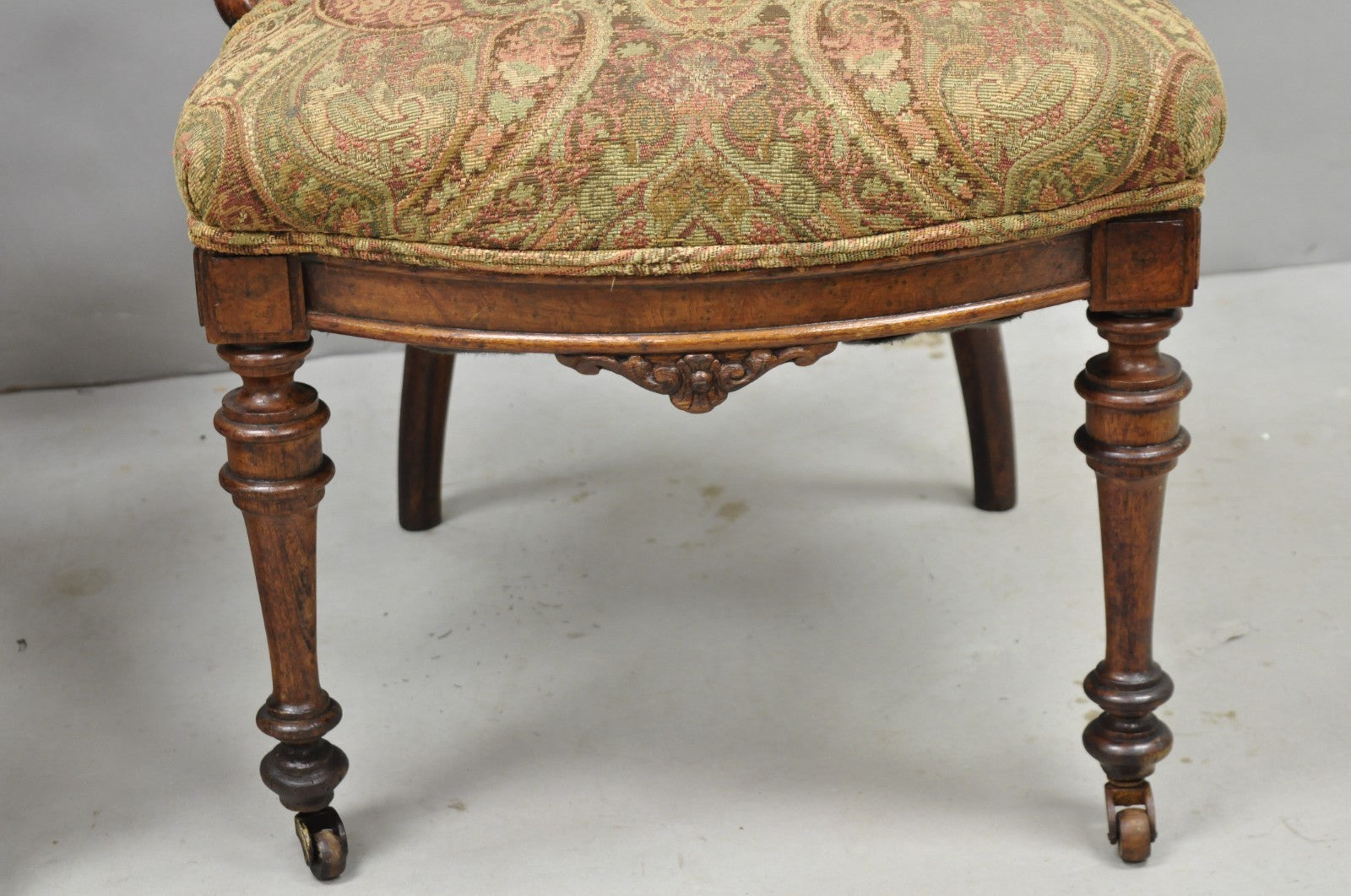 Antique Eastlake Victorian Carved Burl Walnut Parlor Set Sofa & 2 Chairs - 3 Pcs