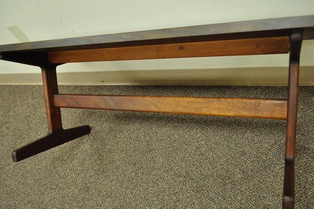 Vintage Mid Century Danish Modern Teak and Laminate Rectangular Coffee Table