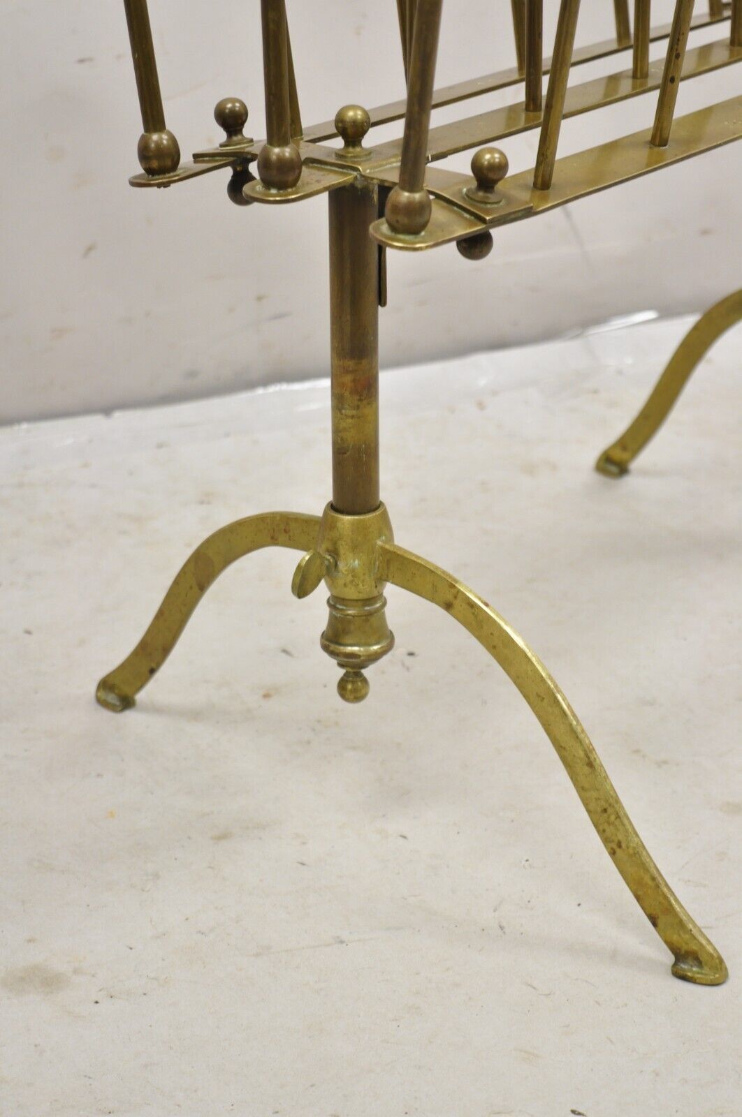Vintage A. Ravenel Paris French Mid Century Modern Brass Magazine Rack Stand