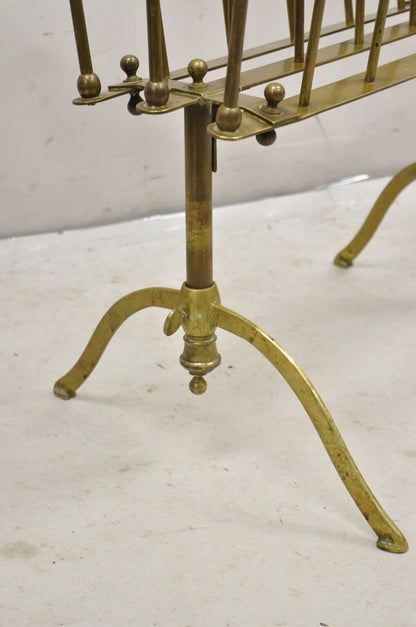 Vintage A. Ravenel Paris French Mid Century Modern Brass Magazine Rack Stand