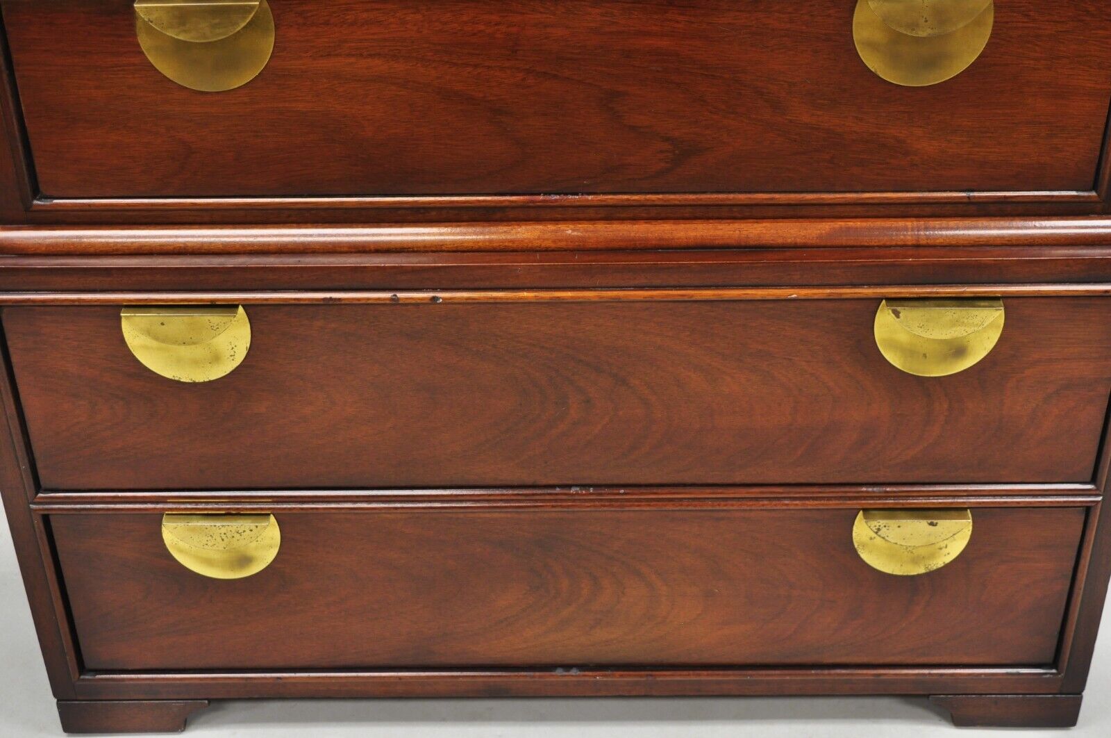 Vintage Thomasville Chinoiserie Mahogany Triple Dresser Tall Chest Highboy