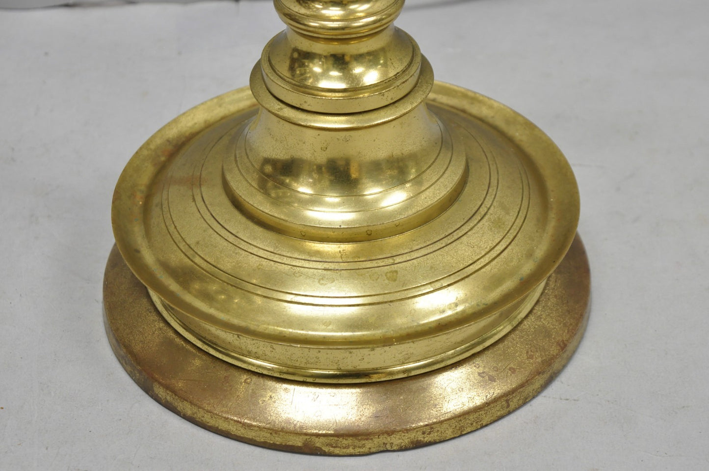 Vintage English Brass Spiral Barley Twist Candlestick Pole Floor Lamp