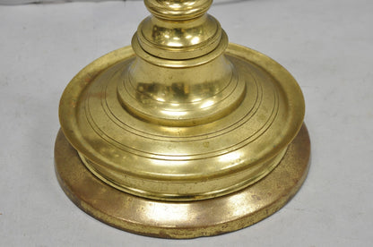 Vintage English Brass Spiral Barley Twist Candlestick Pole Floor Lamp