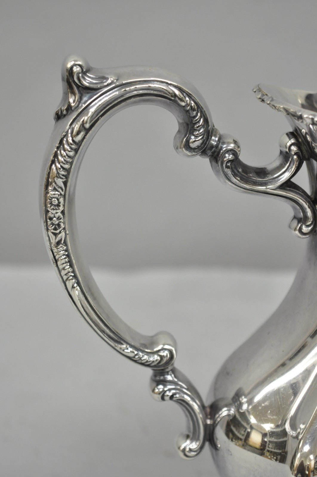 Vintage Lancaster Rose by Poole Victorian Silver Plated Bulbous Water Pitcher