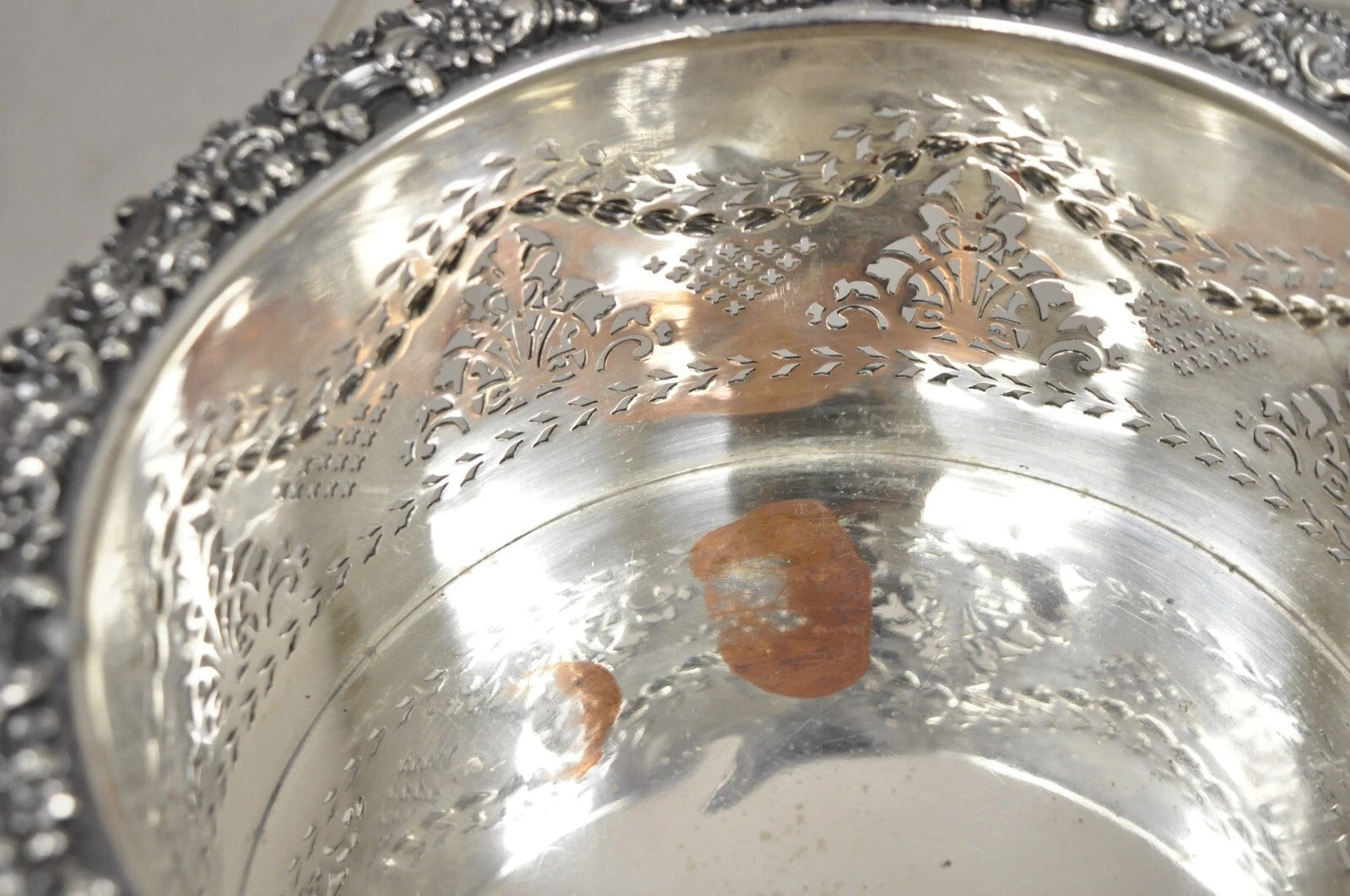 Antique English Sheffield Sterling Silver Mounted Champagne Wine Bottle Coaster