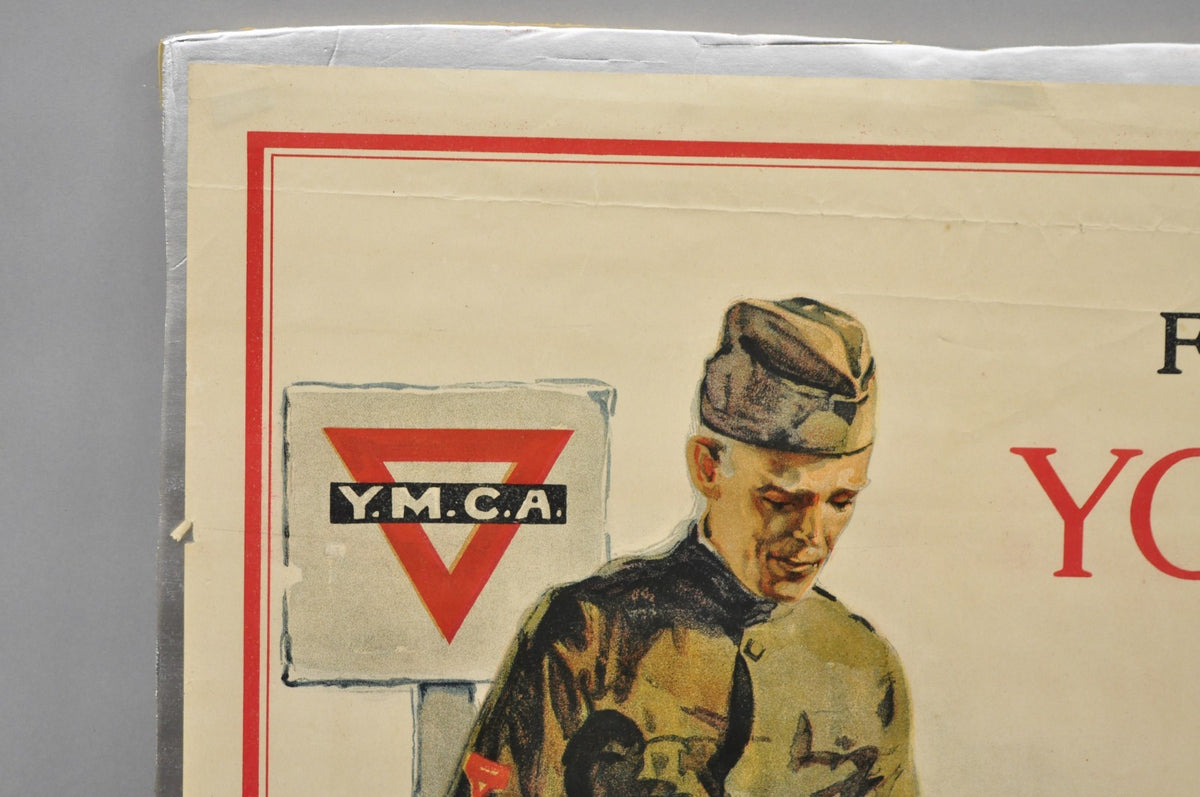 Original Vintage 1918 WWI YMCA Poster 'For Your Boy' by Arthur Williams Brown