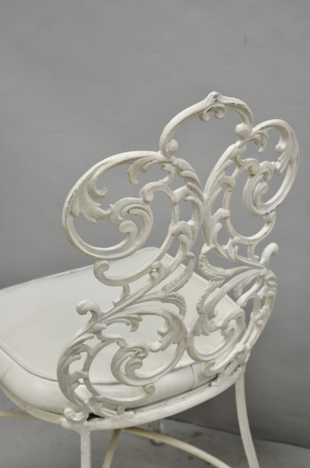 Vintage Art Nouveau Style Trojan Scrolling Cast Aluminum Dining Chairs Set of 4