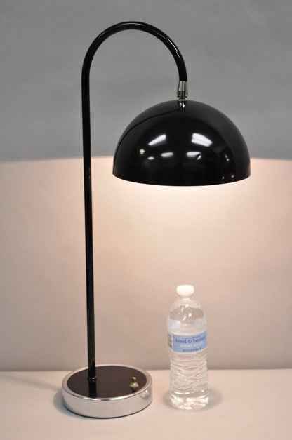 Vintage Mid Century Modern Black Arc Chrome Metal Table Desk Lamp