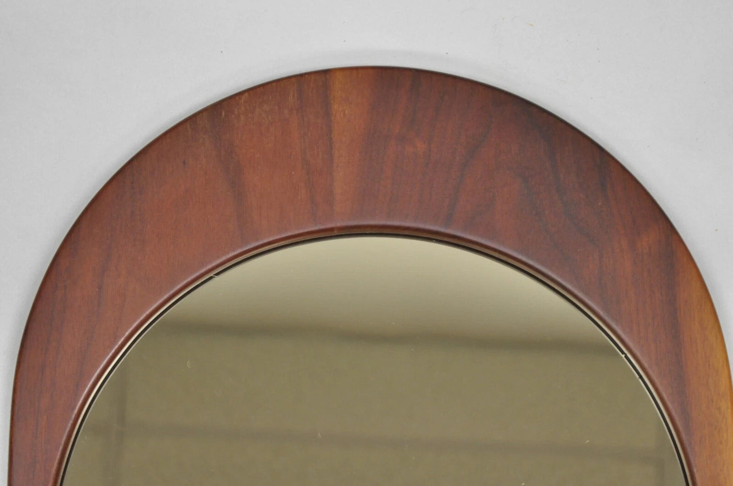 Mid Century Danish Modern Style Sculpted Solid Teak Wood Mirrors - 3 pc Set
